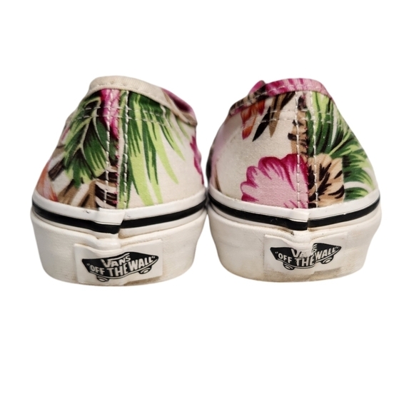 Vans Hawaiian Floral Hibiscus Skate Shoe Off White Kids 1.5 Needs new laces - Picture 3 of 7